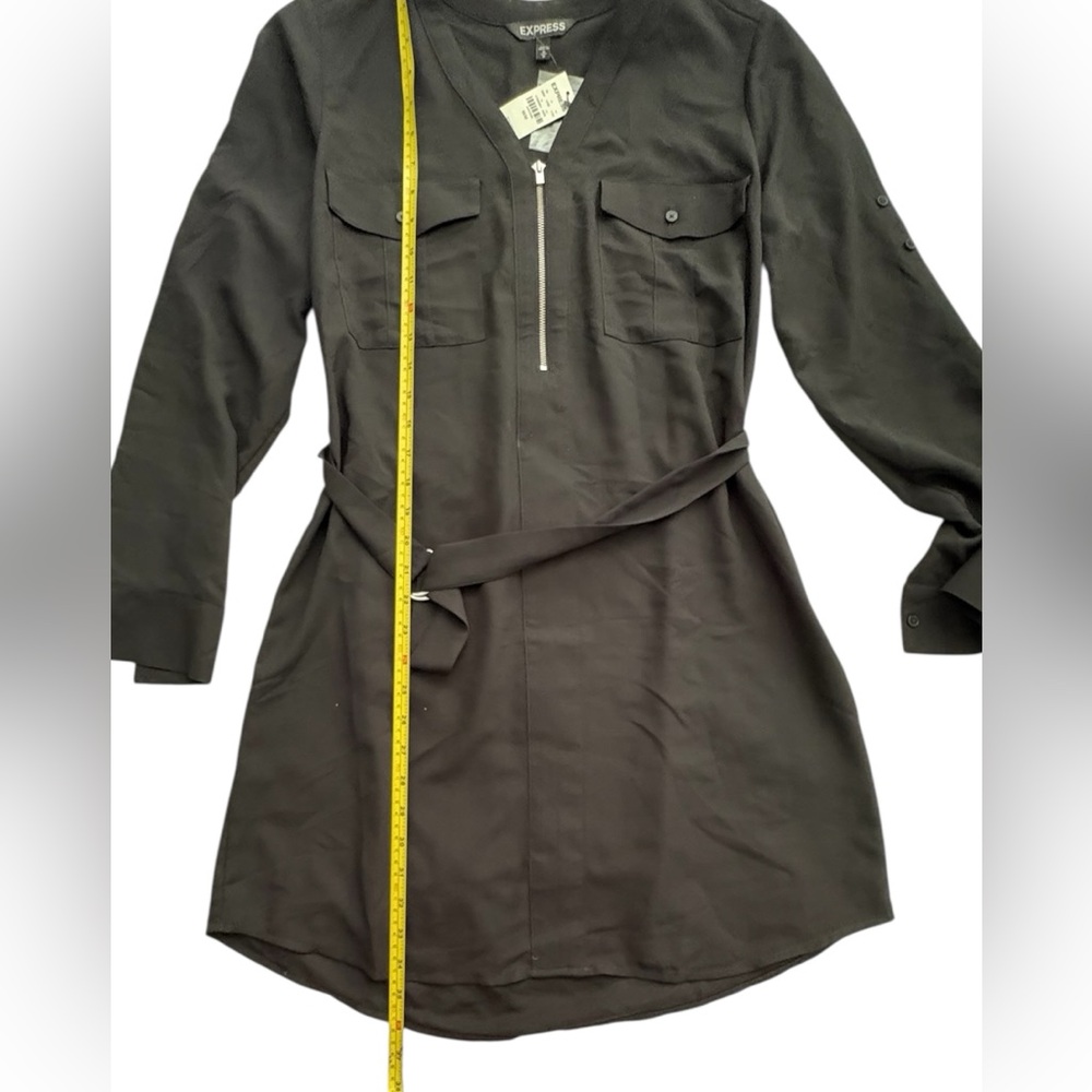 NWT Black‎ Dress Long Sleeve Lightweight Women M Office Workwear Utility Casual - Picture 8 of 10